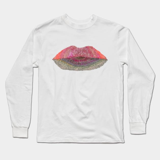 Floral Lips 2 Long Sleeve T-Shirt by mariacaballer